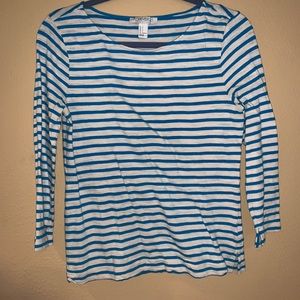 Blue stripes 3/4 sleeve